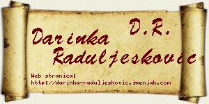 Darinka Raduljesković vizit kartica